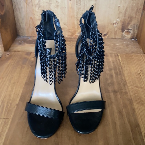 ALEJANDRA G.  chandelier heels BLACK LEATHER 38 - Picture 3 of 10